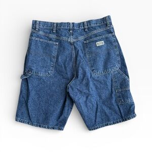 VTG Y2K Wrangler Dark Wash Baggy Carpenter Shorts 34W